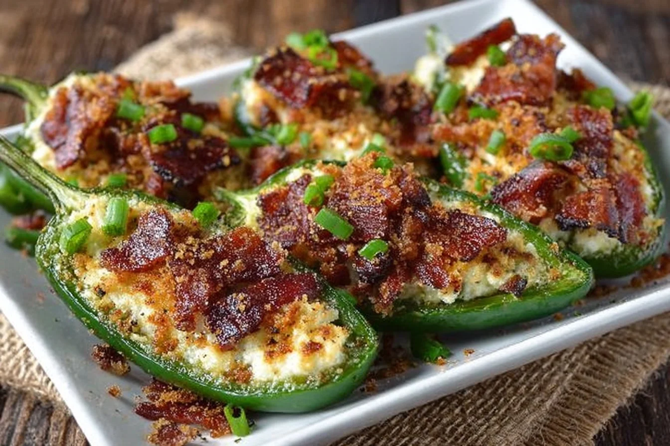 Plate of Slim Super Bowl Jalapeno Poppers ready for game day