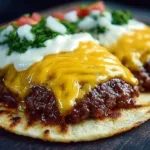 Delicious Smash Burger Tacos served with fresh toppings and sauces