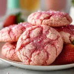 Delicious homemade strawberry cookies with fresh strawberries baked in