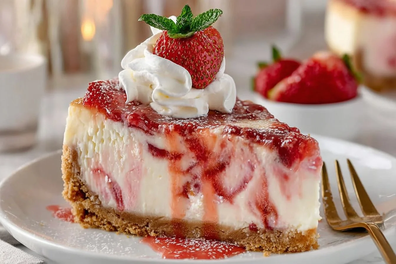Strawberry Swirl Cheesecake