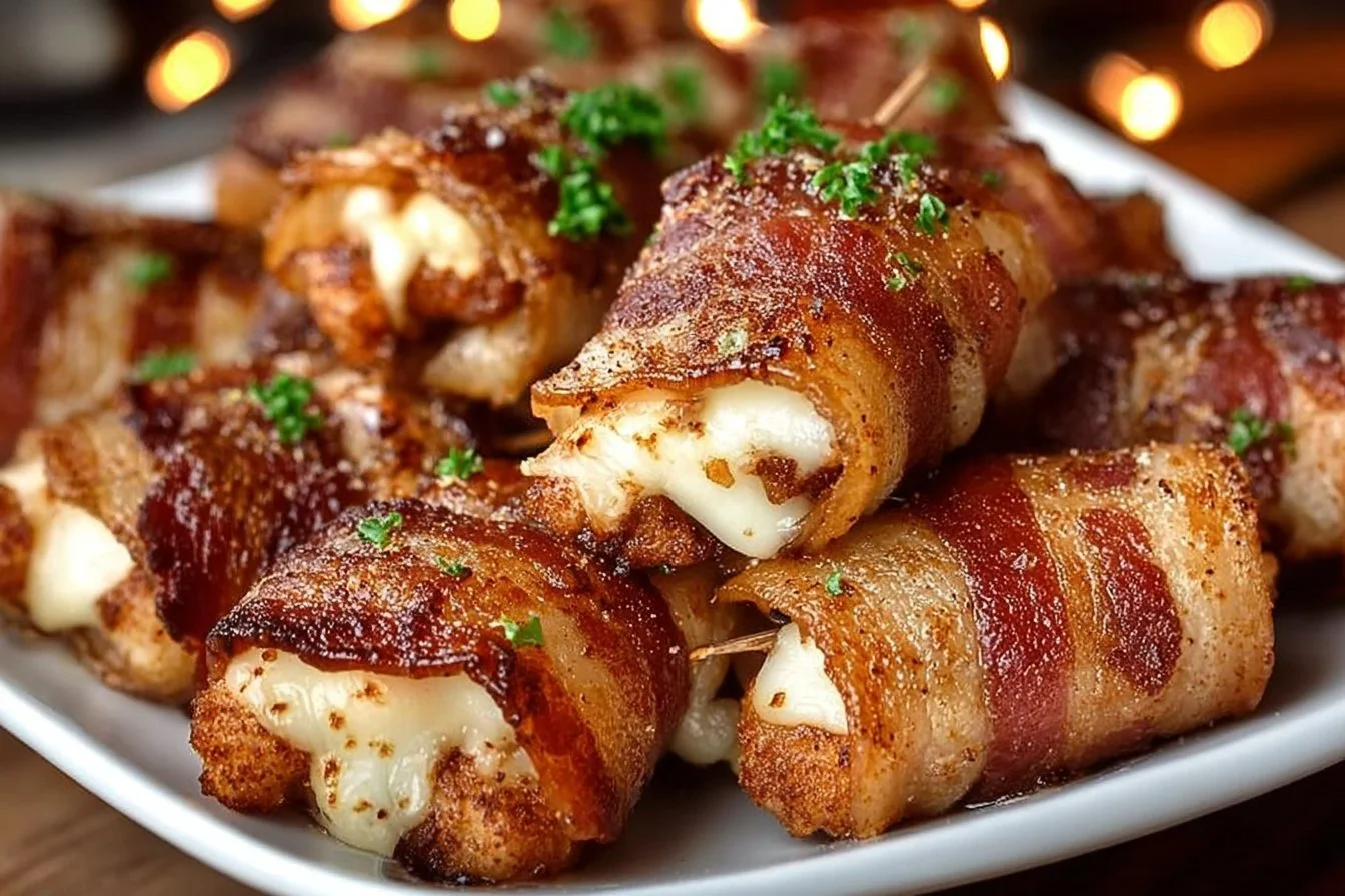 Sweet Chicken Bacon Wraps with crispy bacon and tender chicken in a tortilla
