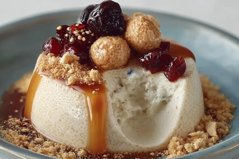 Delicious Tonka Bean Panna Cotta dessert served elegantly in a glass.