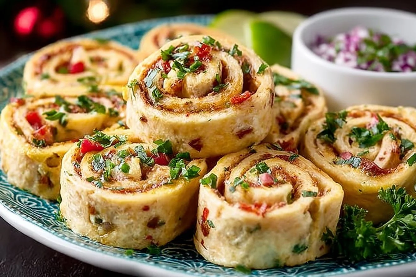 Ultimate Chicken Taco Mexican Pinwheels - a tasty party appetizer with vibrant flavors.