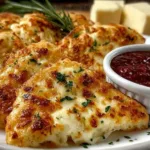 Delicious air fryer cheesy tortilla garlic bread golden brown and crispy