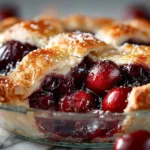 Delicious homemade cherry pie with a golden crust and juicy cherry filling