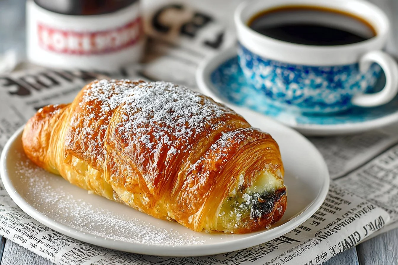 Cheat's super easy chocolate croissant recipe with melted chocolate filling