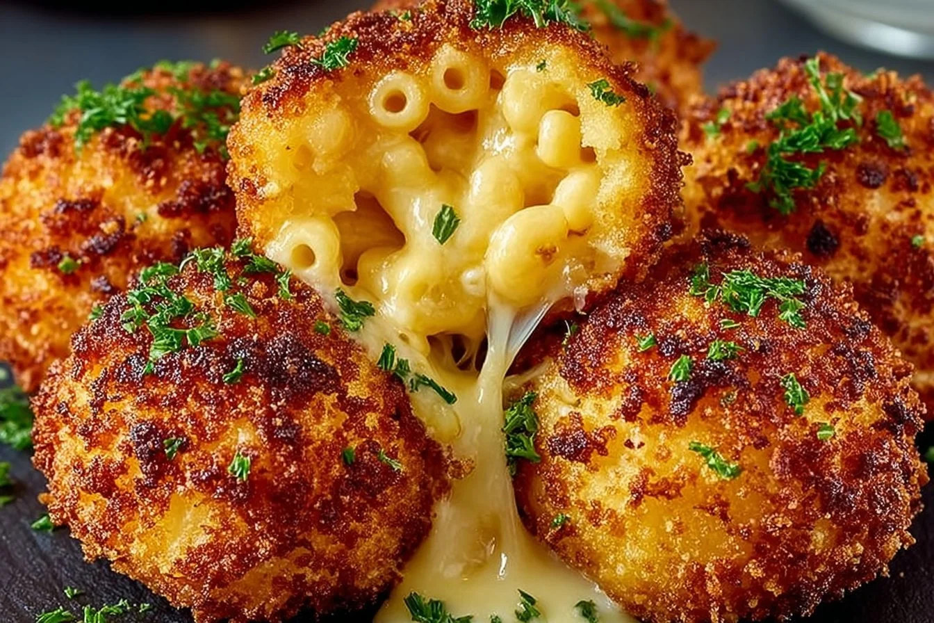 Air fryer fried macaroni and cheese balls from Cheesecake Factory
