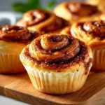 Delicious homemade cinnamon rolls with icing on a plate