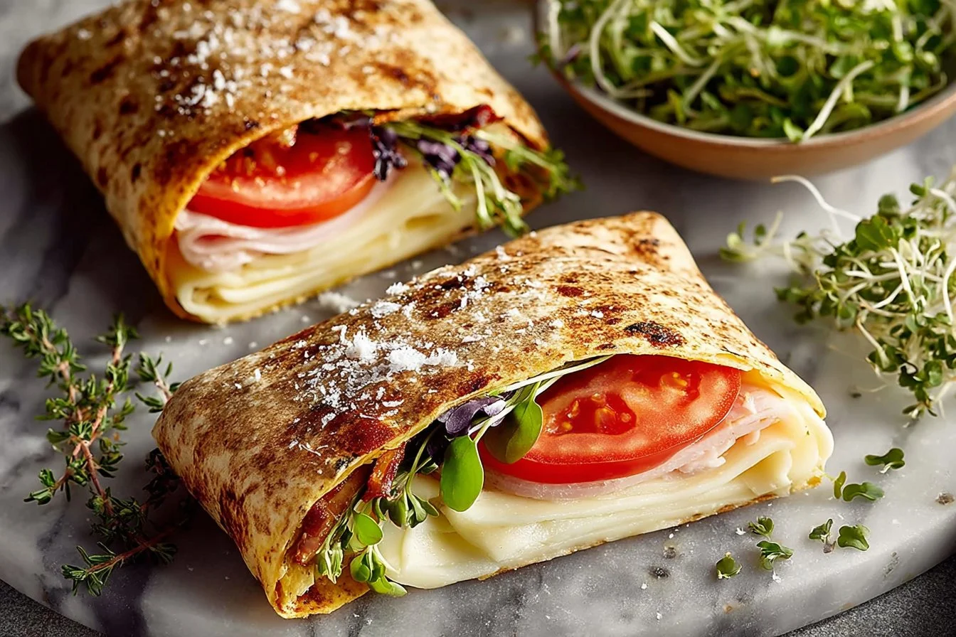 Homemade cottage cheese flatbread served with fresh toppings