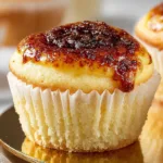 Delicious Crème Brûlée cupcakes with caramelized sugar topping