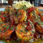 Easy air fryer shrimp scampi dish with garlic butter, perfect for dinner