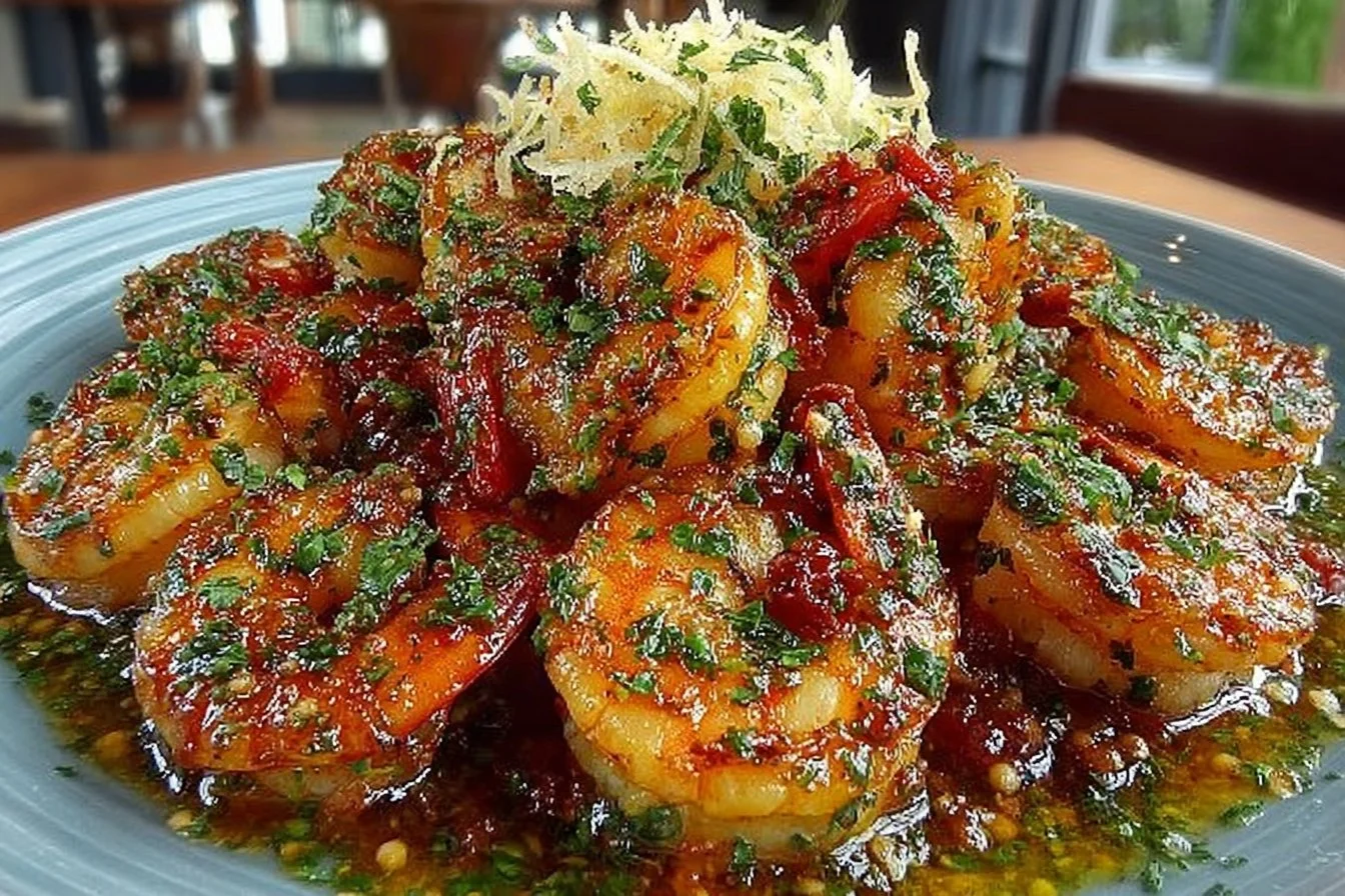 Easy air fryer shrimp scampi dish with garlic butter, perfect for dinner