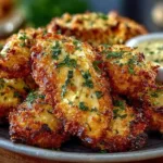 Healthy crispy air fryer ranch chicken tender cups served on a plate.