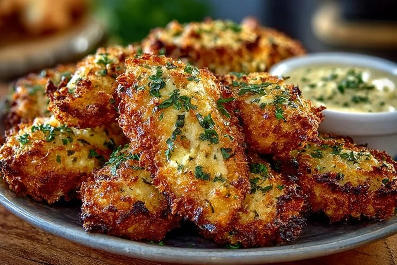 Healthy crispy air fryer ranch chicken tender cups served on a plate.