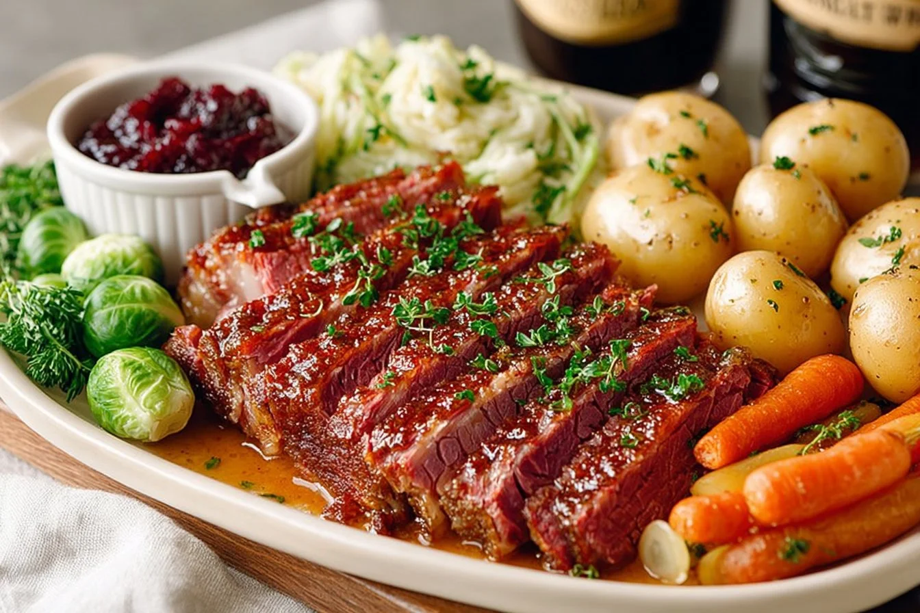 Delicious Instant Pot corned beef served with vegetables