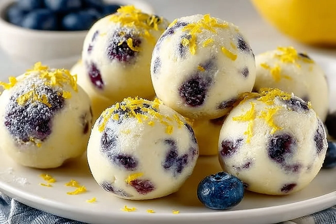 Delicious Lemon Blueberry Protein Bites for a healthy snack