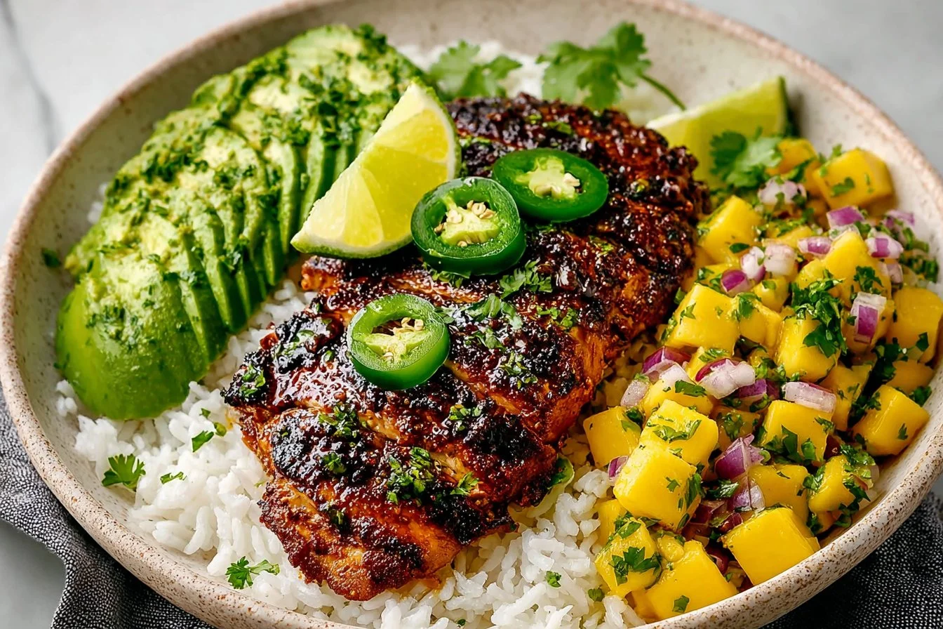 Delicious Pineapple Chicken served with rice for a tropical meal.