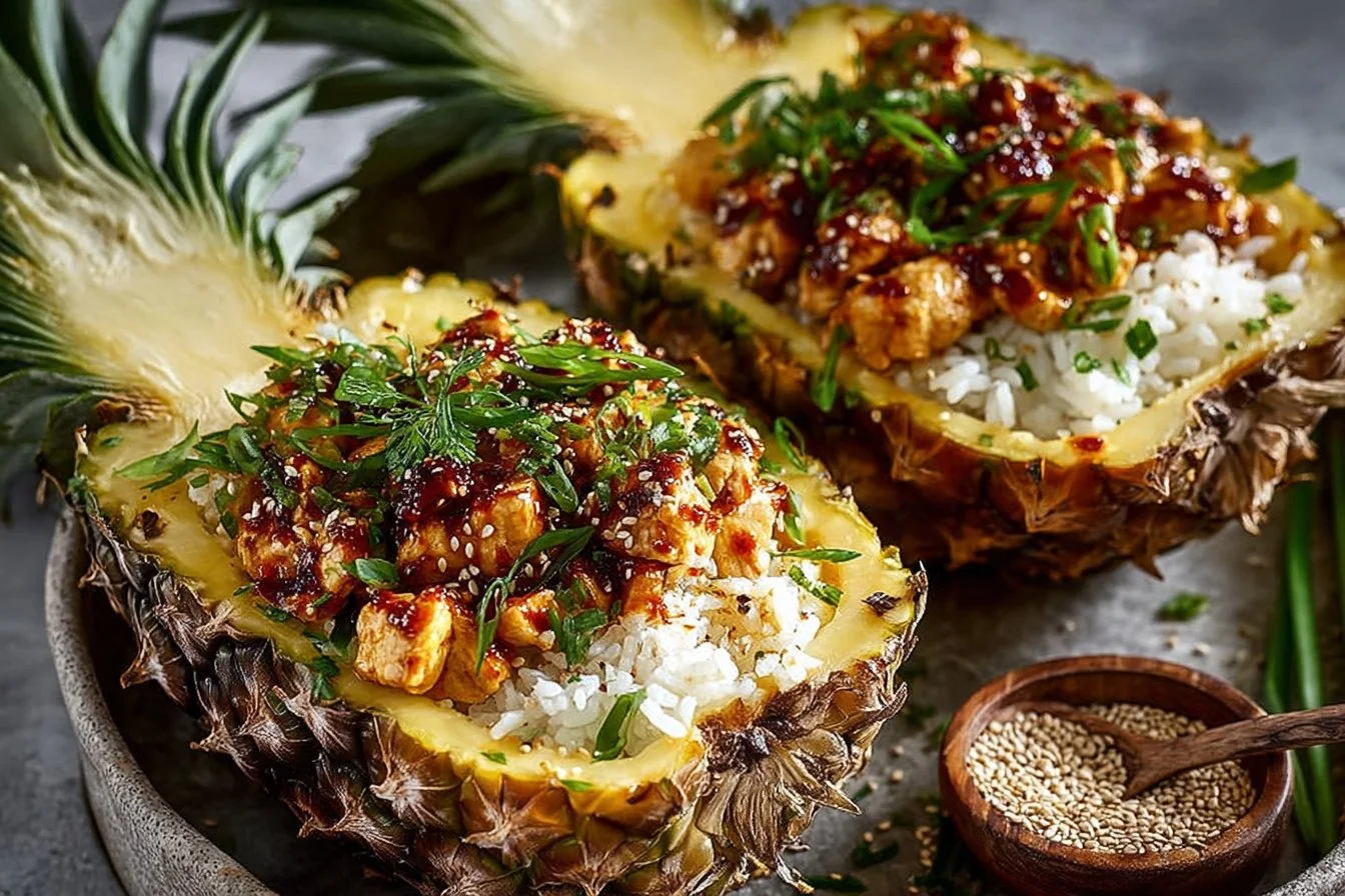 Delicious Pineapple Teriyaki Chicken served with rice