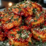 Air fryer garlic parmesan shrimp served as a tasty appetizer