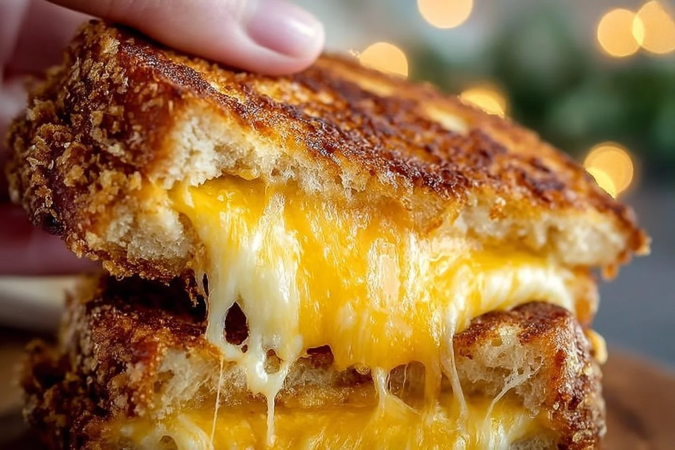 Delicious grilled cheese sandwich with crispy golden bread and melted cheese.