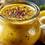Bottle of anti-inflammation garlic-lemon vinaigrette dressed on a salad