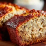 Delicious slice of homemade banana bread on a wooden table