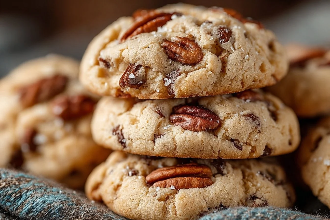 Delicious Butter Pecan Cake Mix Cookies on a baking sheet
