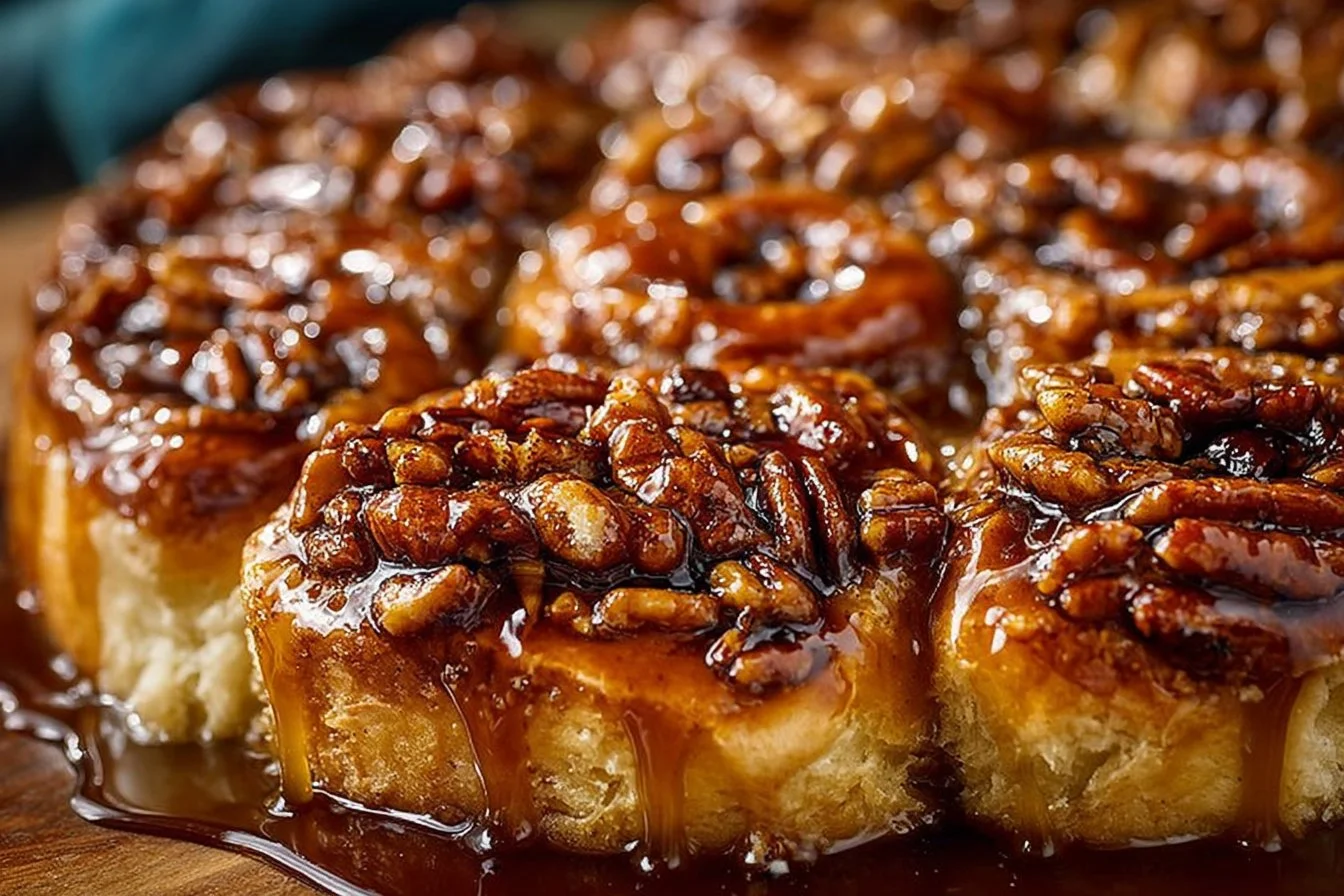 Butter Pecan Gingerbread Cinnamon Buns fresh out of the oven.