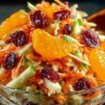 A vibrant Carrot Apple Salad with fresh ingredients ready to serve.