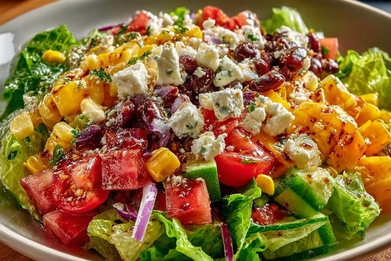 Delicious chopped salad inspired by Portillo's recipe, featuring fresh ingredients.