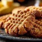 Delicious homemade banana bread cookies on a baking tray