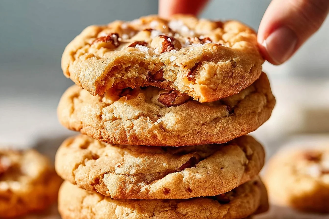 Delicious homemade pecan cookies on a plate