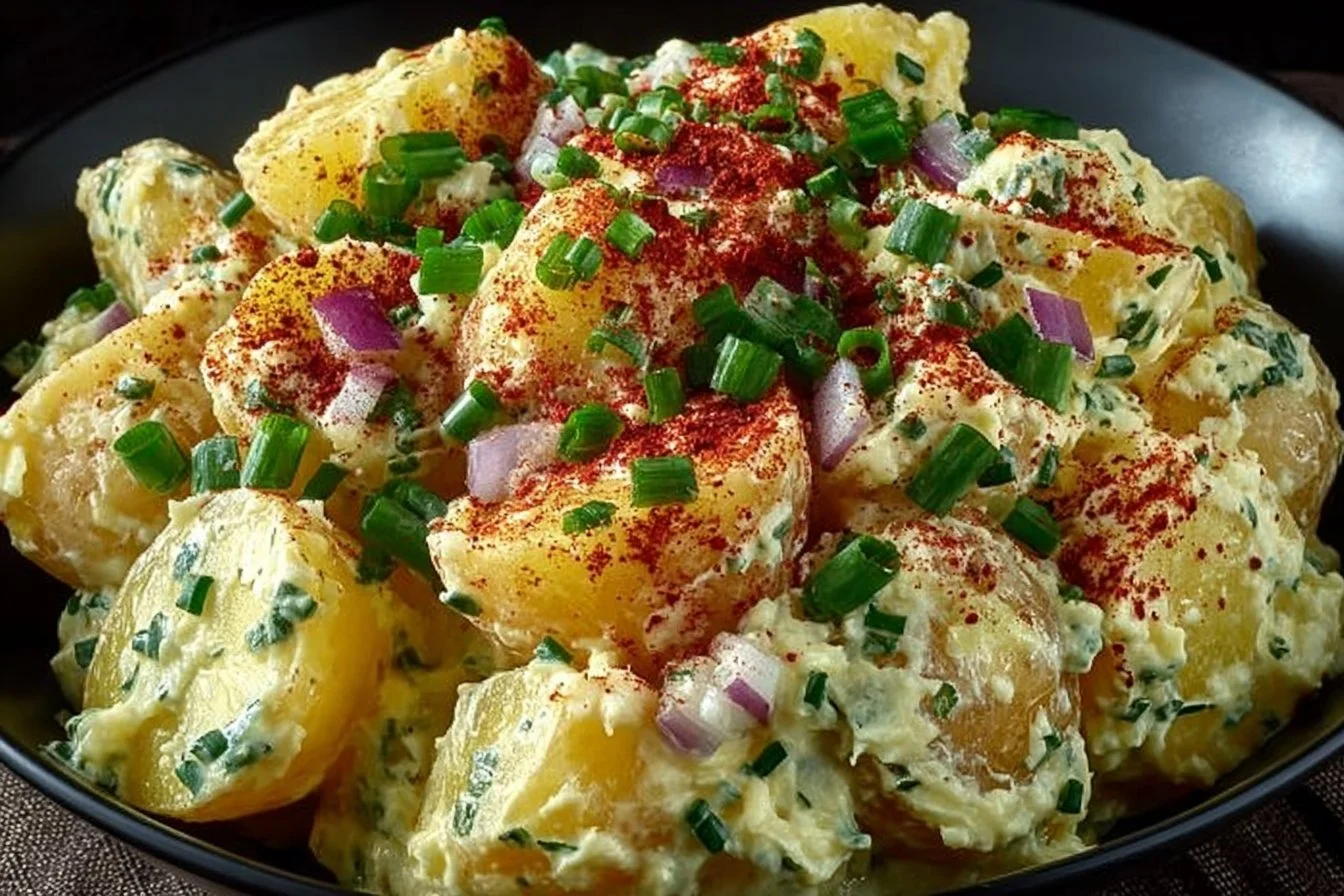 Gordon Ramsay's delicious German Potato Salad served in a bowl