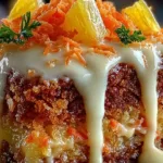 Delicious Hawaiian Carrot Pineapple Cake topped with cream cheese frosting