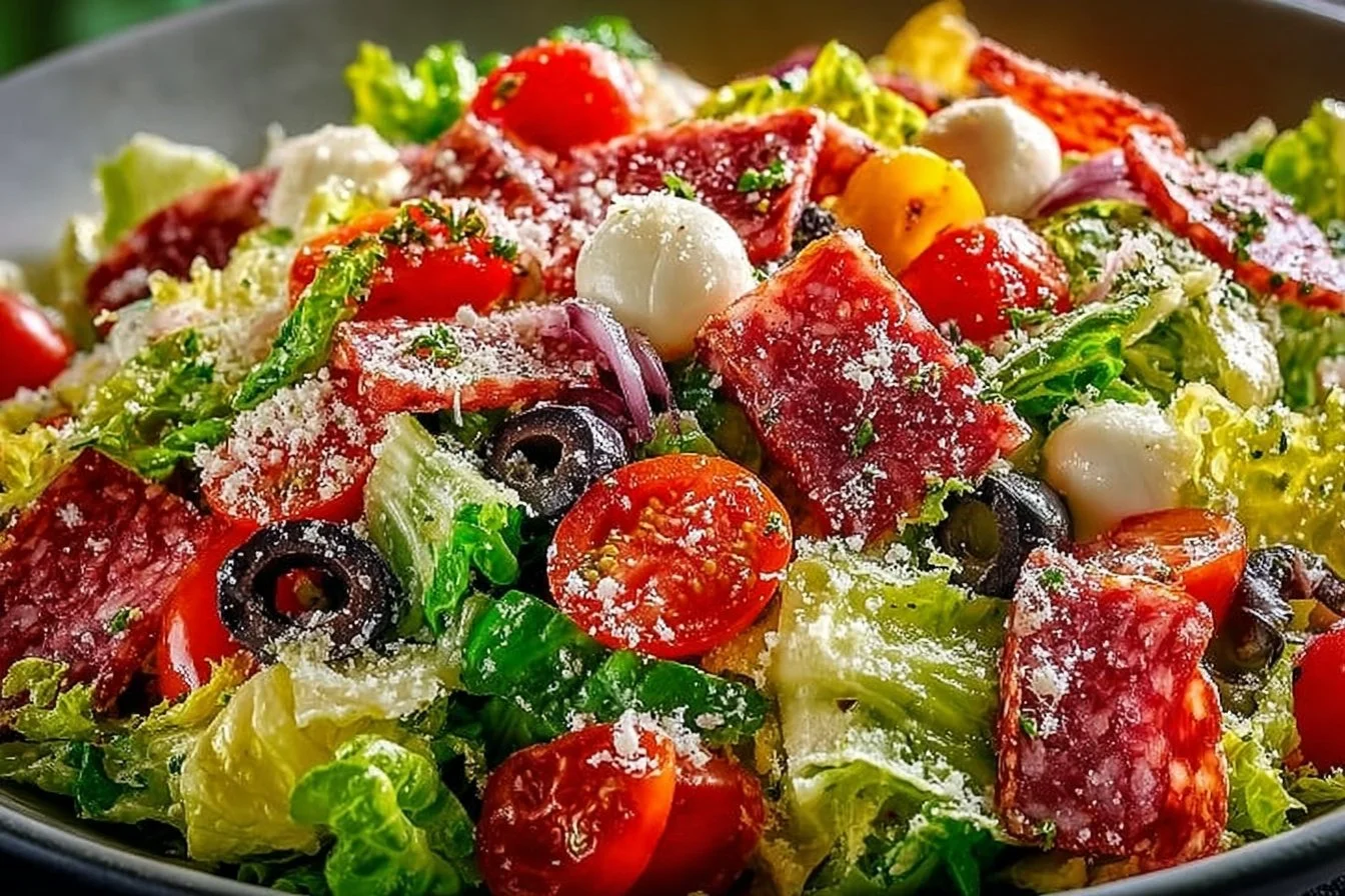 Delicious Italian Chopped Salad made with fresh ingredients and dressing