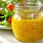 Fresh lemon vinaigrette drizzled over a colorful salad