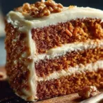 Deliciously moist carrot cake with cream cheese frosting