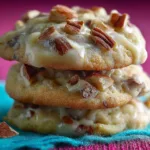 No-Bake Coconut Pecan Praline Cookies displayed on a plate.