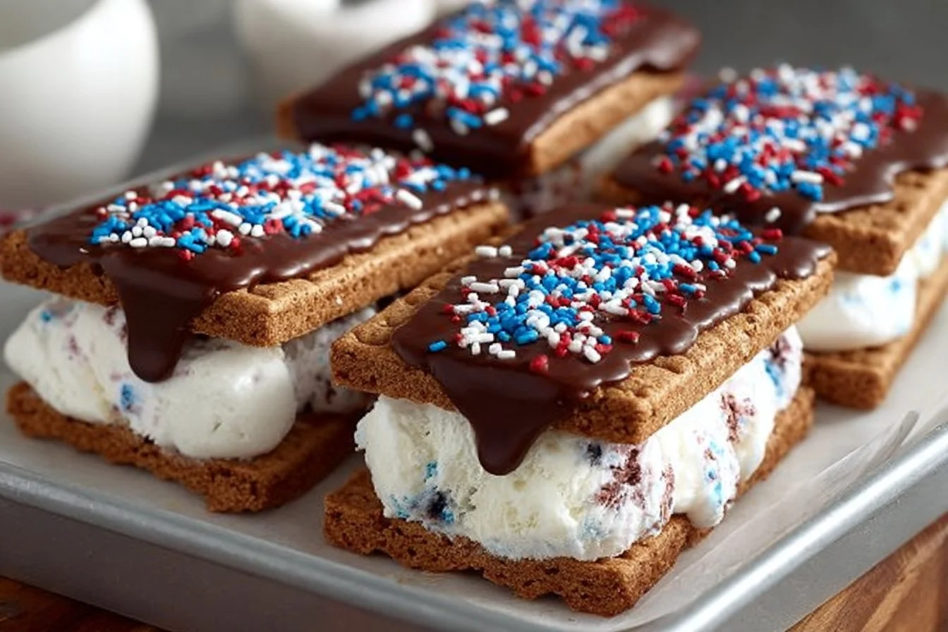 Patriotic Ice Cream Sandwiches
