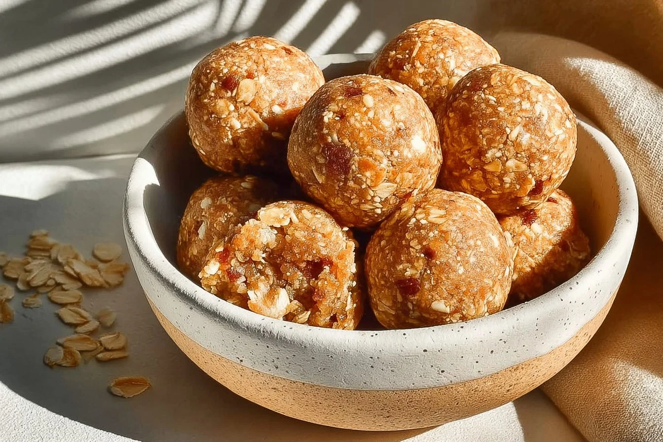 Homemade pumpkin protein balls with healthy ingredients