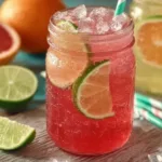 Refreshing mocktail served in a glass with fruit garnishes
