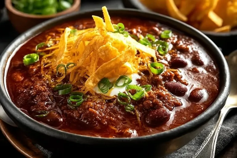 Bowl of classic beef chili topped with cheese and cilantro
