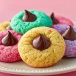 Plate of colorful Easter Blossom Cookies with frosting and sprinkles