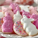 Colorful Easter Bunny Circus Animal Cookies decorated for spring celebrations.