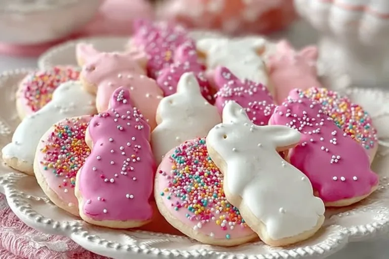 Colorful Easter Bunny Circus Animal Cookies decorated for spring celebrations.