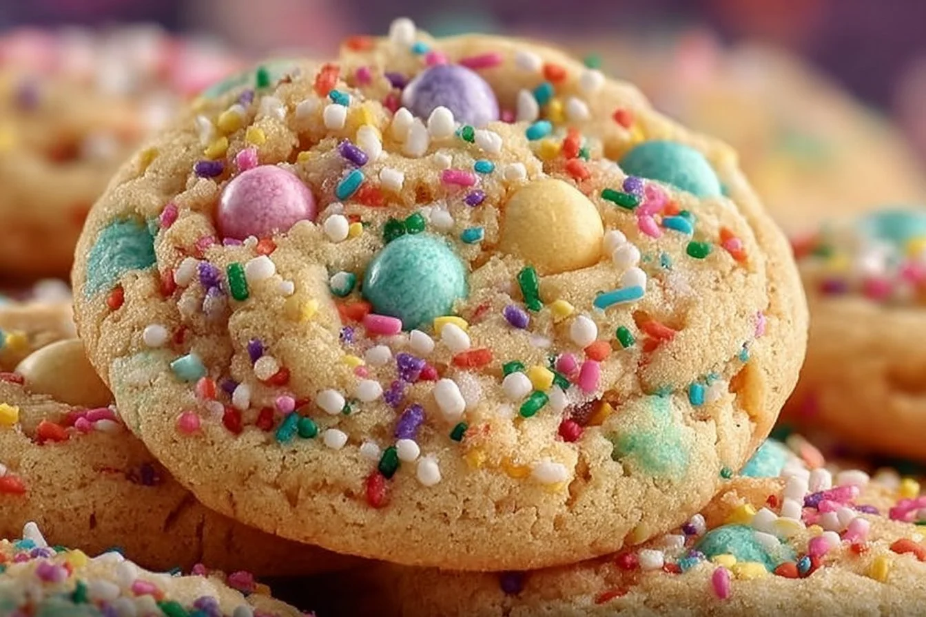 Colorful Easter cookies decorated for the holiday.
