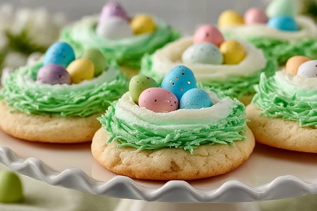 Decorated Easter sugar cookies in pastel colors and fun shapes