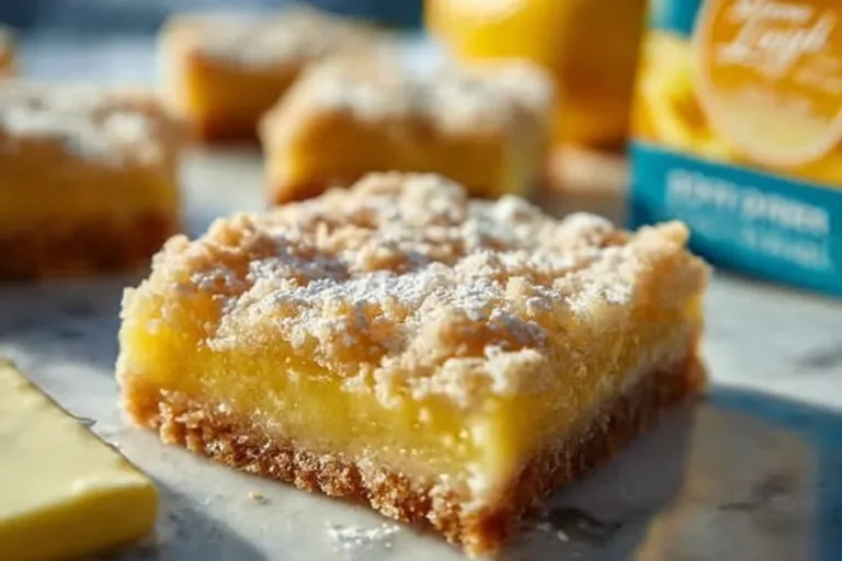 Delicious easy lemon crumble bars topped with crumble crust