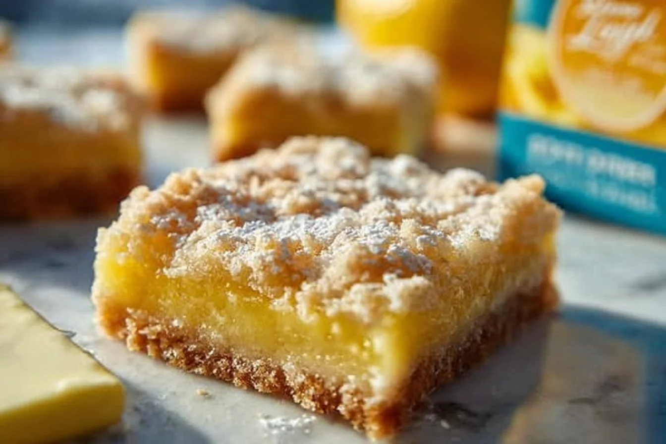 Delicious easy lemon crumble bars topped with crumble crust