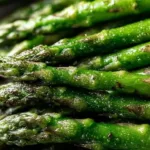 Easy skillet asparagus sautéed in olive oil and garlic for a healthy side dish